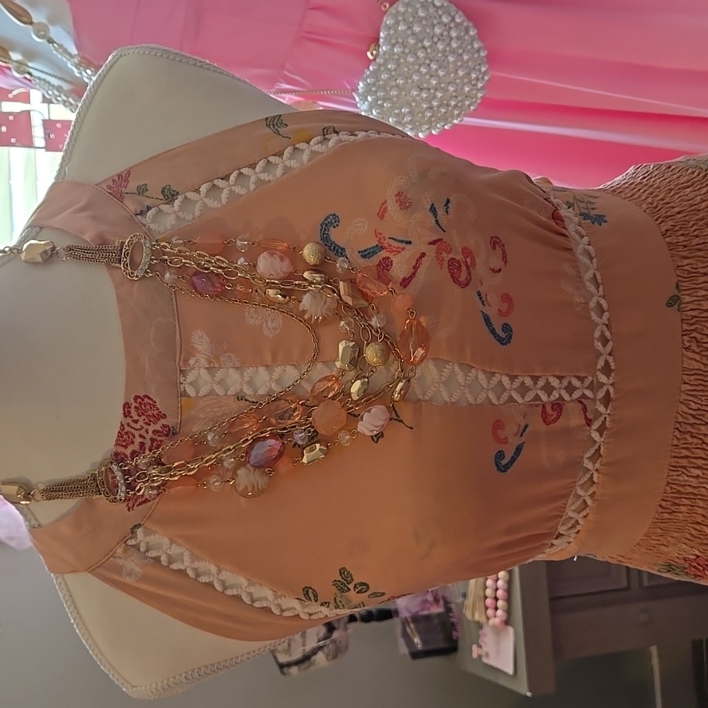 Jaase Peach Color Endless Summer Floral Maxi Dress NWOT - Picture 13 of 17